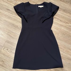 Loft ruffle navy dress